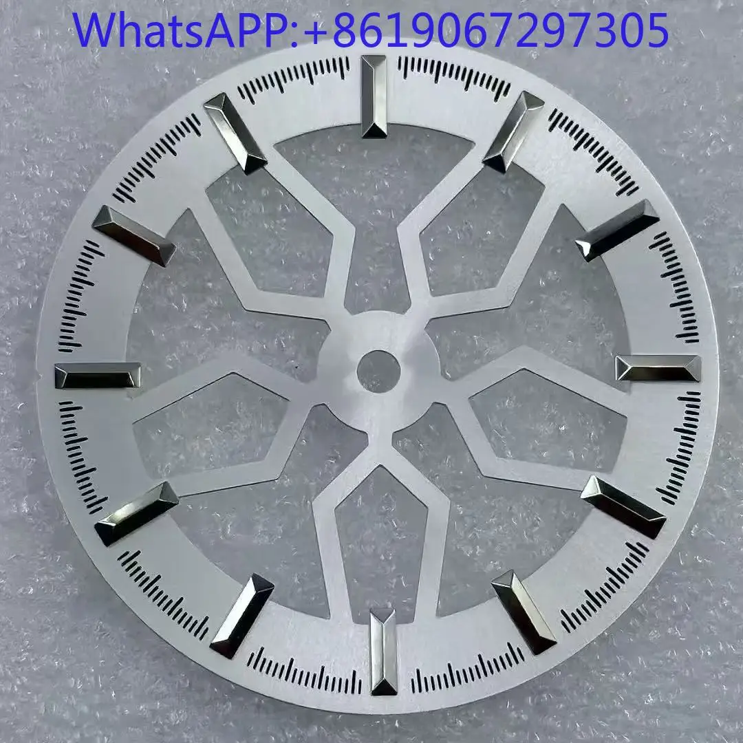 Nuevos accesorios de reloj, esfera de hueso de rueda hueca literal de 31,8mm, sin luz luminosa, adecuada para el movimiento NH70/NH38