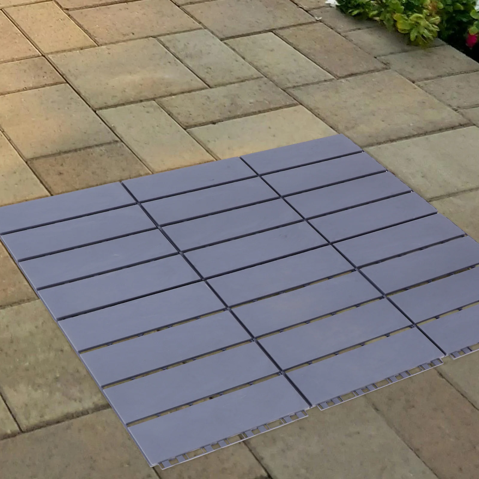 6 szt. Płytek do podłogi patio, złączone, do użytku na zewnątrz, do ogrodu, na balkon, wytrzymały materiał PP, podłoga zewnętrzna, podłoga balkonowa
