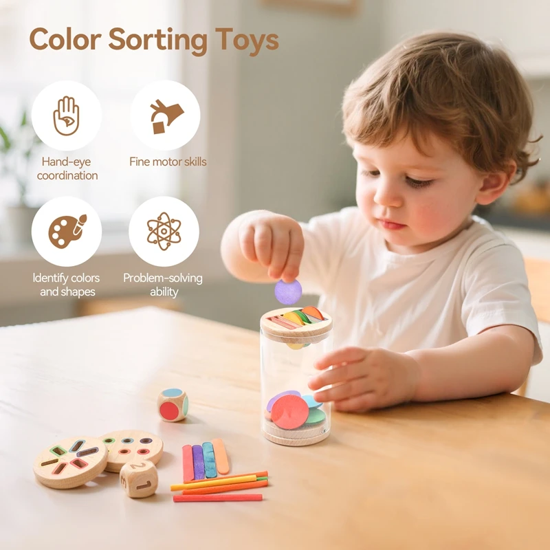 Montessori Boy Girl Baby Toys Silicone Educational Toys Cognitive Toys Color Matching Bucket Toddler Toys Sensor Game Baby Games