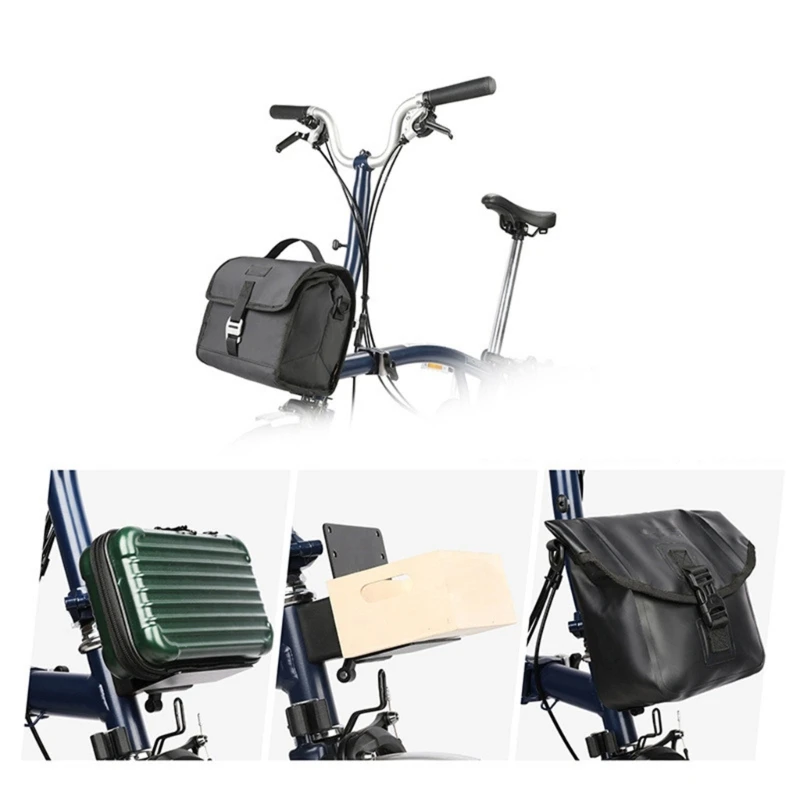 Bicycles Front Carriers Rack Bag Install Base Folding Bike Front Bag Rack Aluminum Alloys Carriers Holder Easy to Install