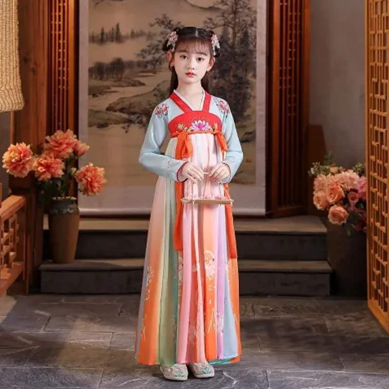 New Summer Retro Chinese Hanfu Girls' Casual Dress