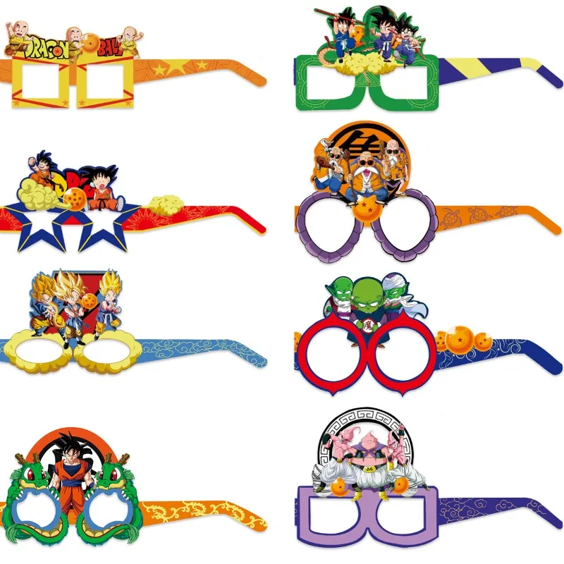 8Pcs Dragon Ball Glasses Decorations Birthday Party Spectacles Supplies Children Cosplay Charm Accessories Kids Girls Boys Gifts