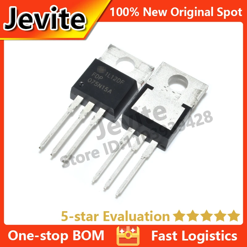 

Jevite 100% New Original electronics Controller 075N15A FDP075N15A-F102 150V 130A TO-220 MOSFET Transistor