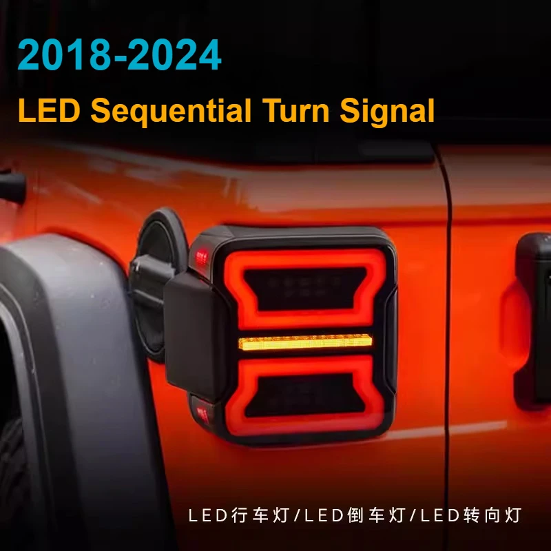 For Jeep Wrangler JL 2018-2024 Taillight assembly modification LED driving turn signal brake light durable exterior accessories