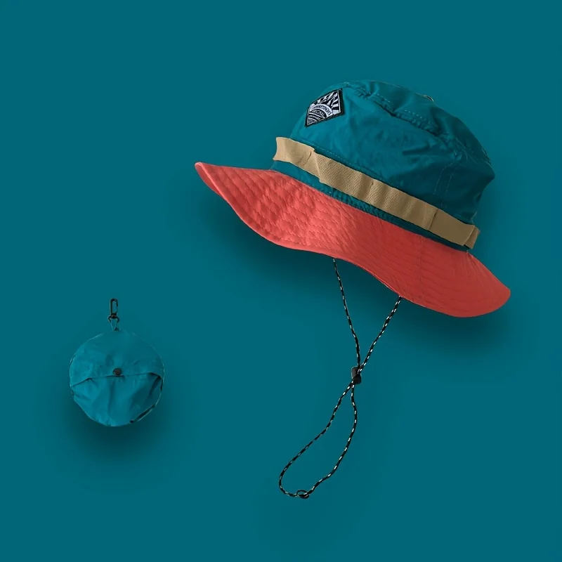 

Японская быстросохнущая панама в стиле колор-блок для женщин, летняя, для защиты от солнца, складная, для походов, повседневная, солнцезащитная шляпа