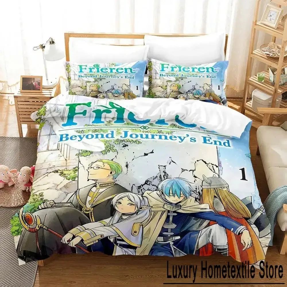 

New Frieren Bedding Set Single Twin Full Queen King Size Bed Set Adult Kid Bedroom Duvet cover Sets 3D Print Anime Bed Sheet Set