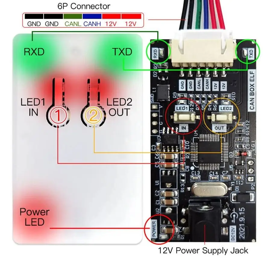 WOYO CTB003 CAN Tester Box Vehicle CAN Bus Data Recorder Collector Nadaje się do Au-di i wielu innych modeli Bus Modular