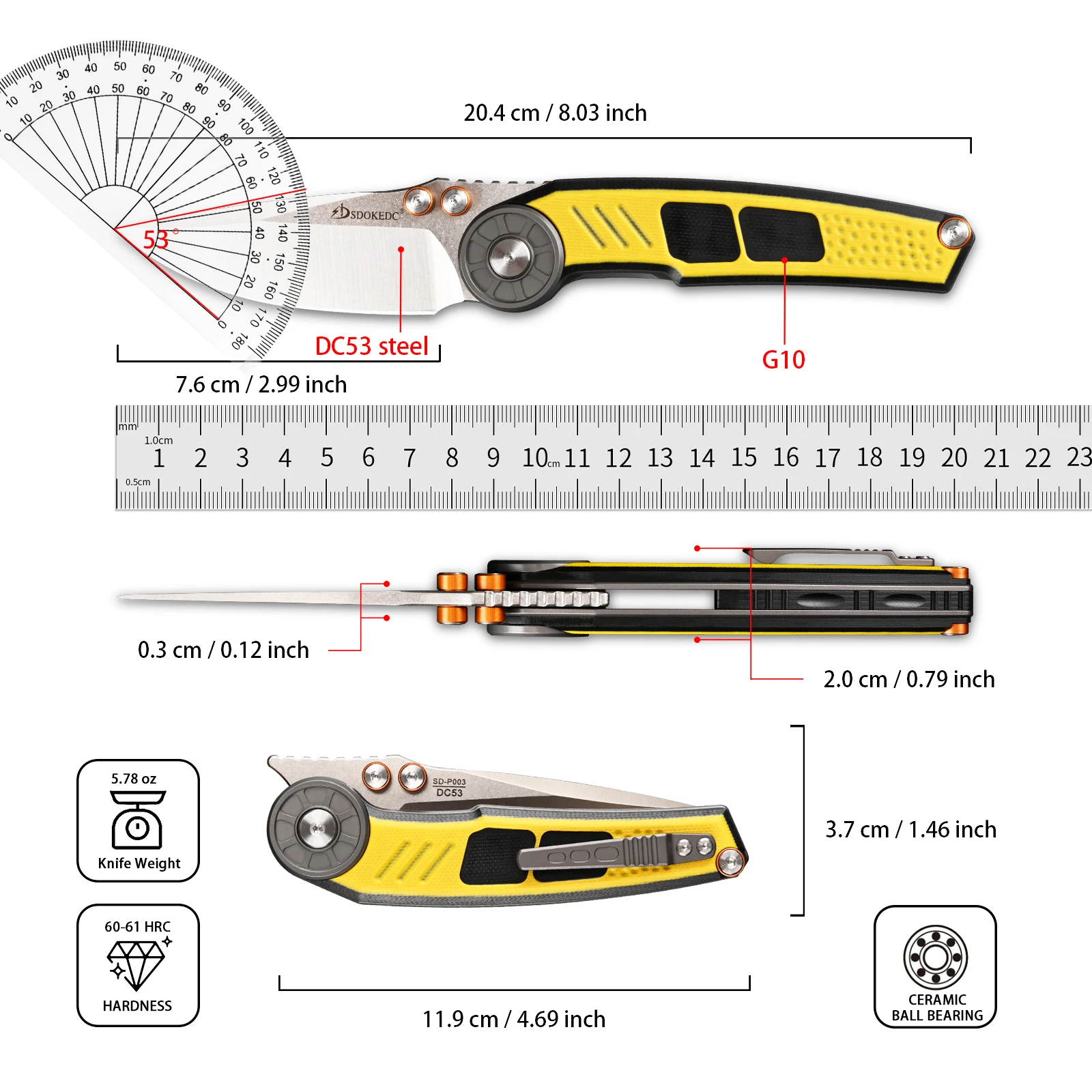 سكين جيب قابل للطي من الفولاذ - مراجعة Edc Everyday Carry Knives وسعره