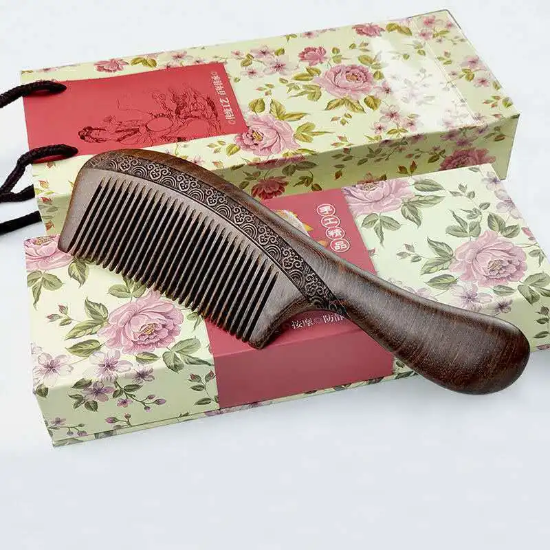 Wooden Comb Natural Handmade Comb, Fine Tooth Sandalwood Comb for Wavy hair,Thick hair, Thin hair, Straight hair, No Static