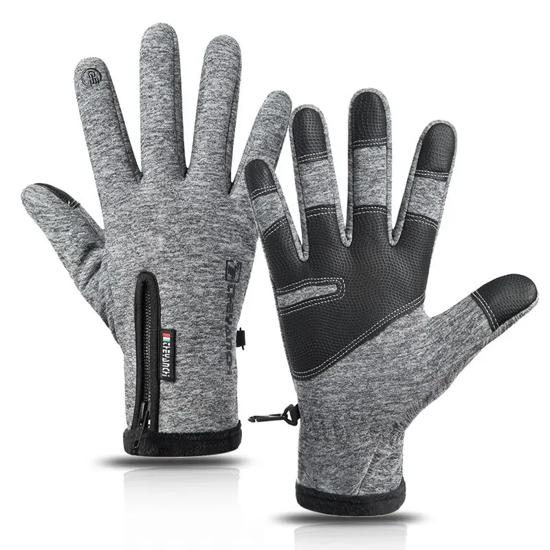 

Men's Black Winter Warm Touchscreen Non-Slip Gloves for Gym Cycling Running Motorcycle Sports