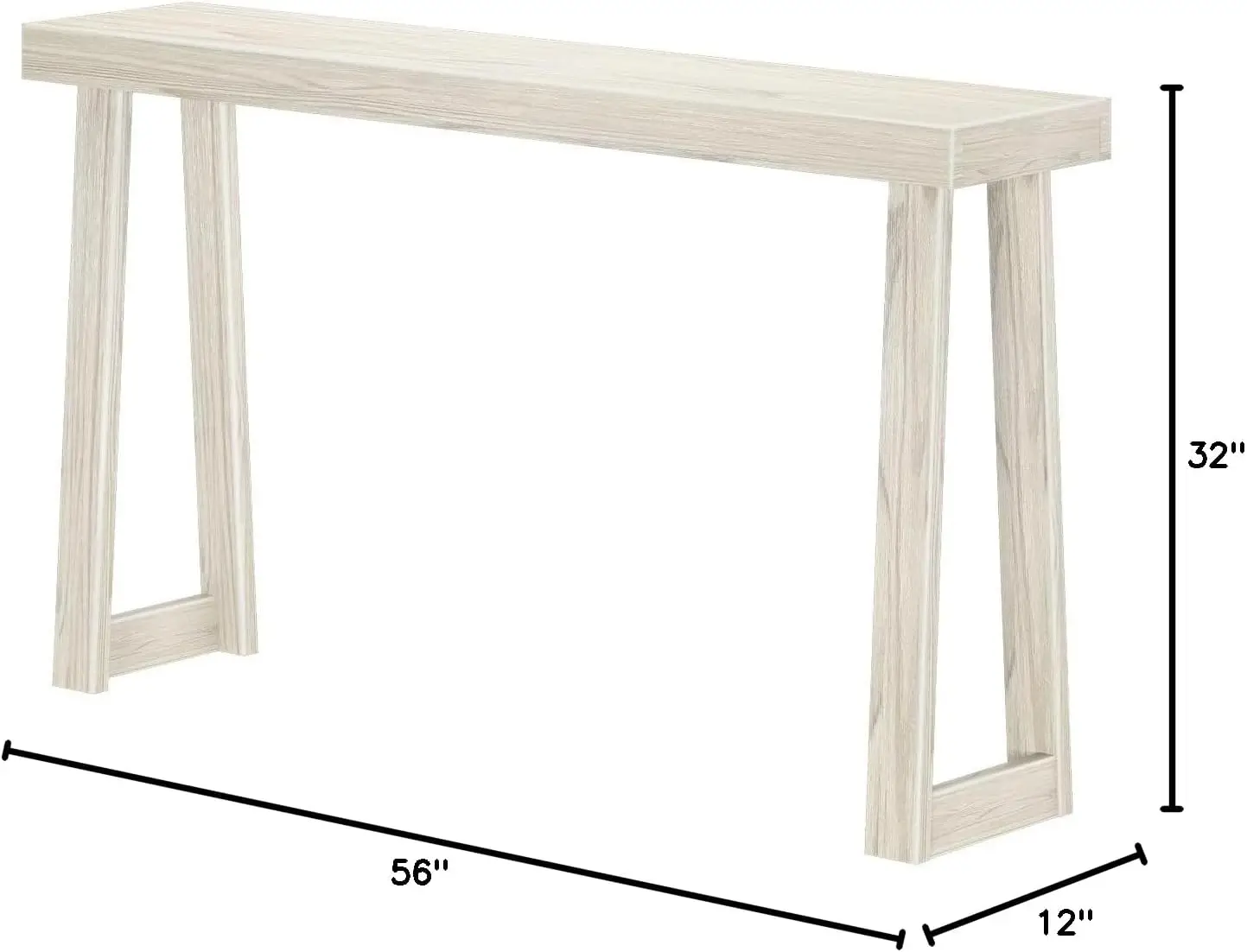 Modern Solid Wood Console Table, 56 Inch, Sofa Table, Narrow Entryway Table for Hallway, Behind The Couch