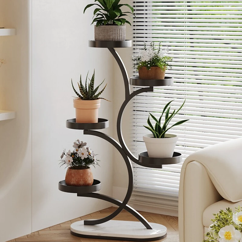 

Modern Plant Stand for Living Room Multi-Tier Flower Shelf Luxury Balcony Organizer with Trays Space-Saving Indoor Garden Rack
