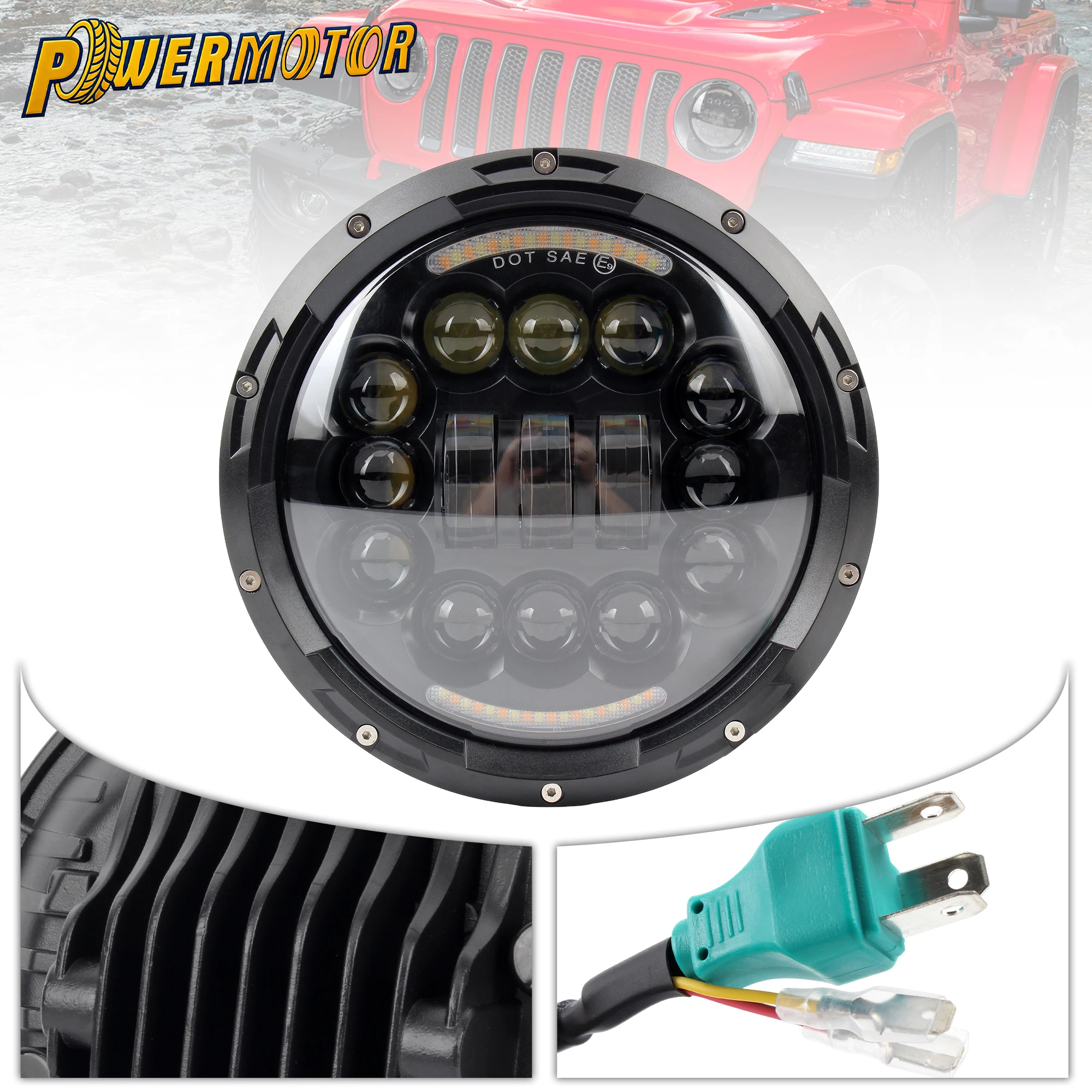 

7 Inch H4 LED Headlight Headlamp For Harley Softail Road King Street Electra For Lada 4x4 Urban Niva Jeep Wrangler Land Rover