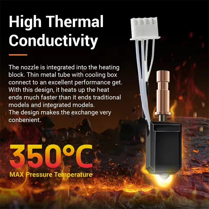 3D Printer Hotend for Anycubic Kobra S1 S1C 200K Upgrade Ceramic Heating Nozzle Kobra S1 Combo Hotend 24V 48W Rapid Heating 350℃