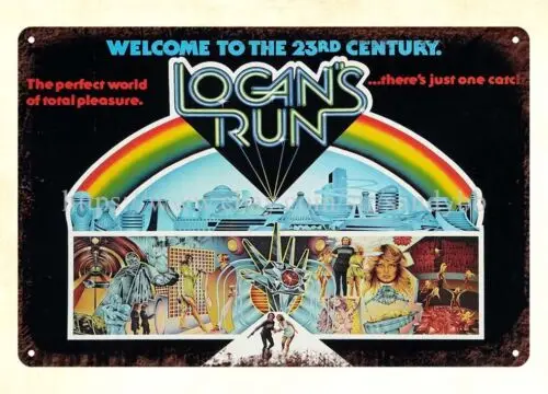 1976 Logans Run movie poster metal tin sign bathroom wall art prints