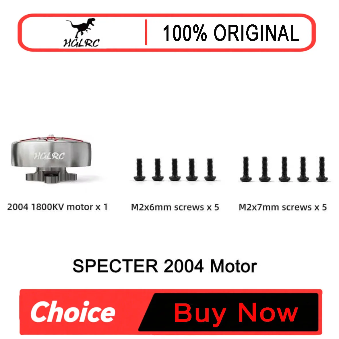 HGLRC SPECTER 2004 1800KV Brushless Motor 4-6S Compatible 3-5inch Propeller for FPV Freestyle Cinewhoop Toothpick Drones RC Tool