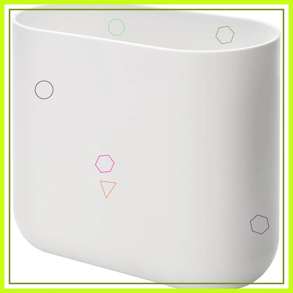 

Slim Plastic Trash Can for Bathroom, Bedroom, Office - White, Compact Design