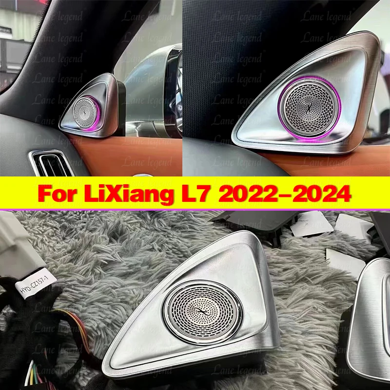 

For Li Lixiang L7 Car A-pillar Luminous atmosphere lamp Horn Cover Speaker Cover Metal Mediant Decorative Lamp Ambient Light