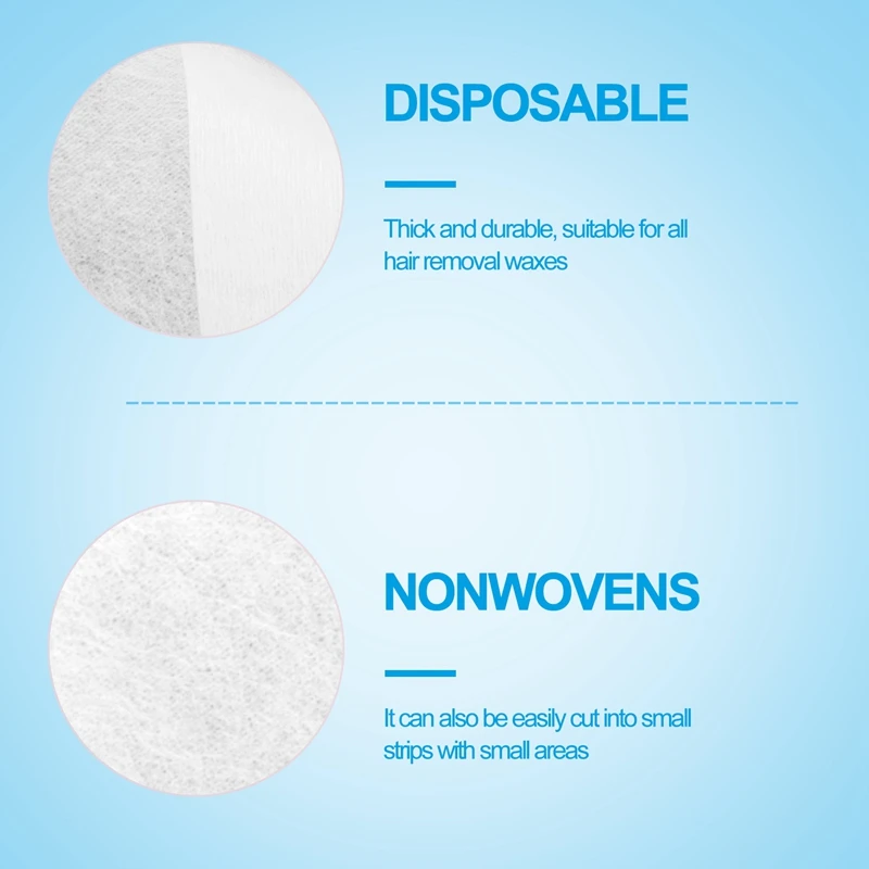 Bandes d'épilation non tissées pour épilation du visage, des jambes, des ati elles, du corps et du bikini, blanc, lot de 200 pièces