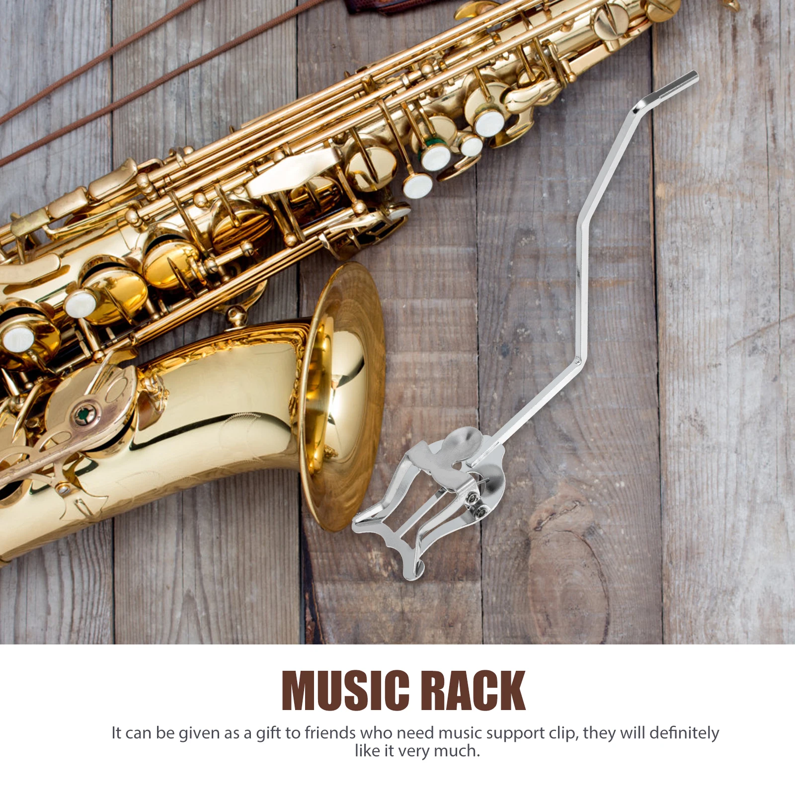 

Flat Key Music Clip Clamp-On Lyre For Alto Saxophone Baritone Horn Universal Sheet Music Holder Portable Instrument