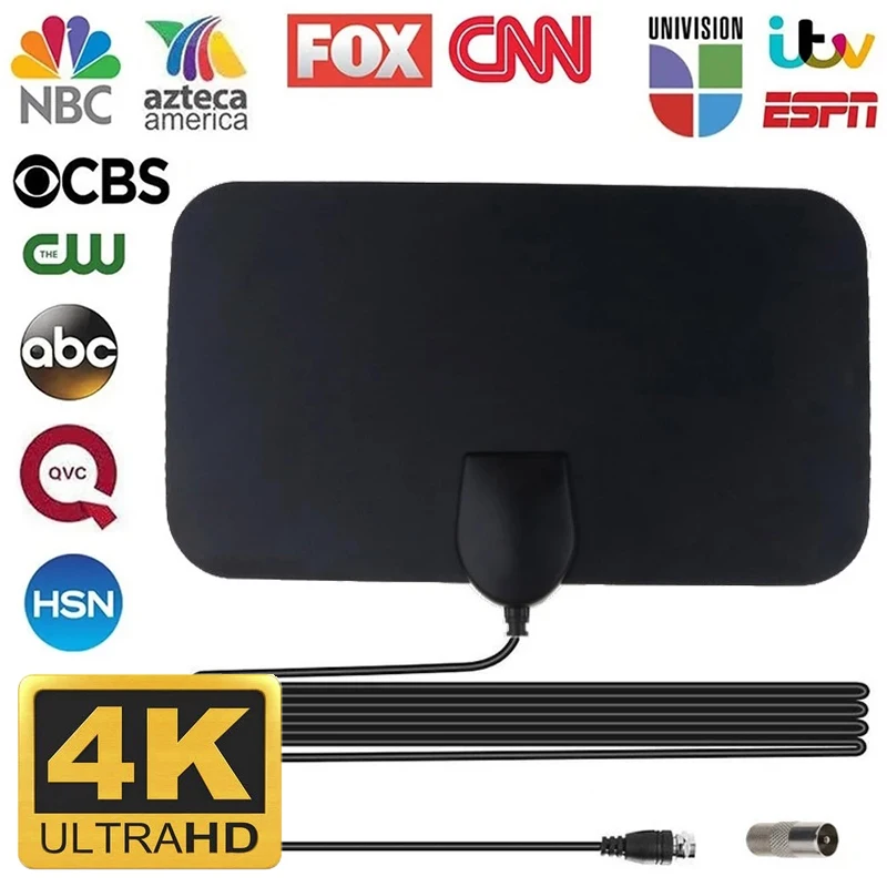 Antenna TV Digital Antena HDTV 4k Interior Indoor Signal High Range Amplified Booster Satellite Receiver Mini 4000 Miles Aerial