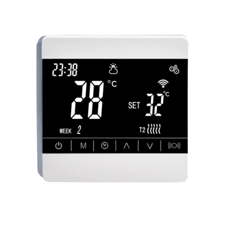 

Современный беспроводной цифровой термостат, простая установка, HVAC, подогрев пола, программируемый регулятор комнатной температуры, ABS, материал ПК