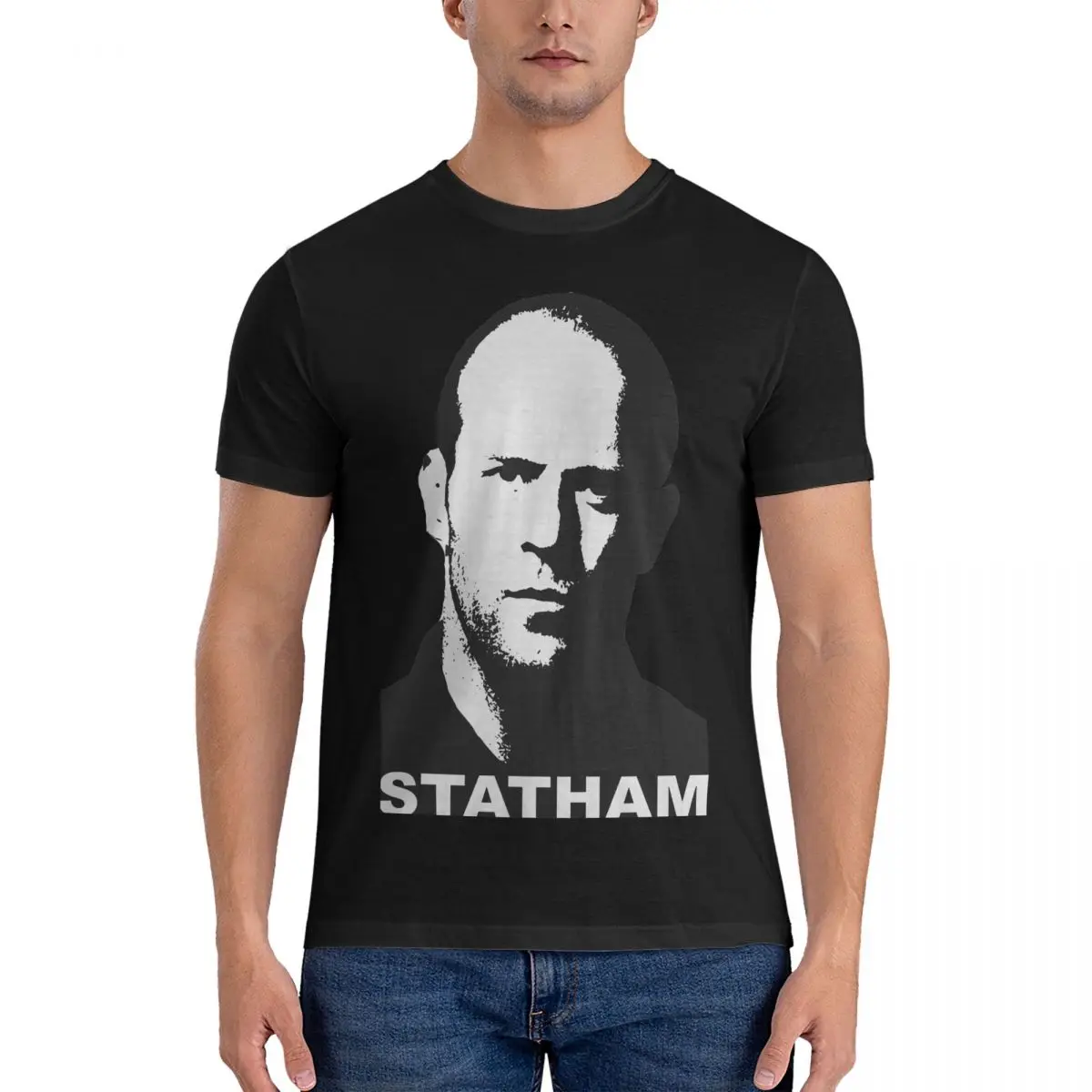 

Gifts Idea For Birthday Men's T Shirt Jason Statham Novelty Tees Short Sleeve Round Collar T-Shirts 100% Cotton Graphic Clothes