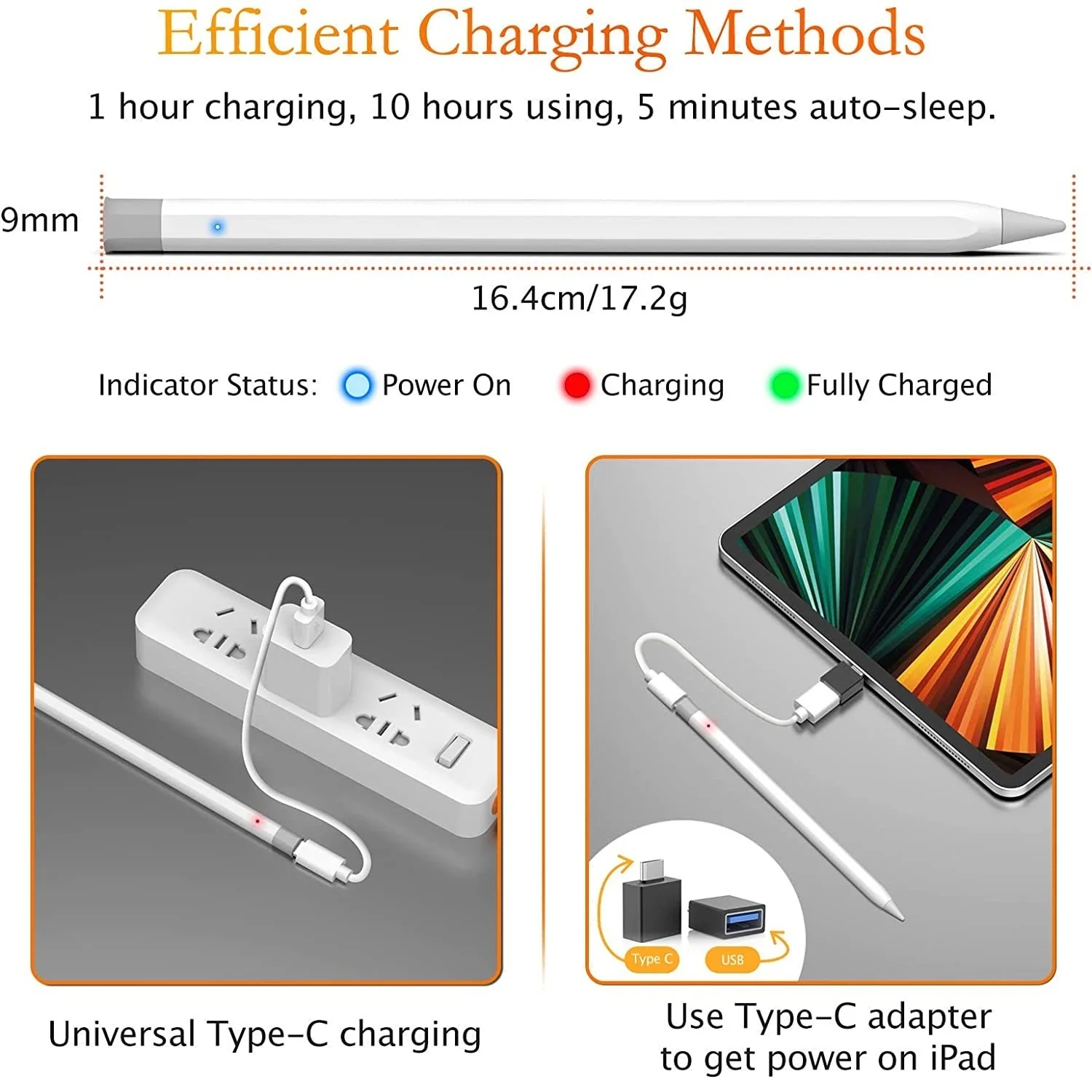 Stylus Bleistift für Apple iPad Tilt Palm Ablehnung Magnetische Befestigen Arbeiten mit iPad 10th 9th 8th 7th 6th Gen iPad air iPad Pro mini