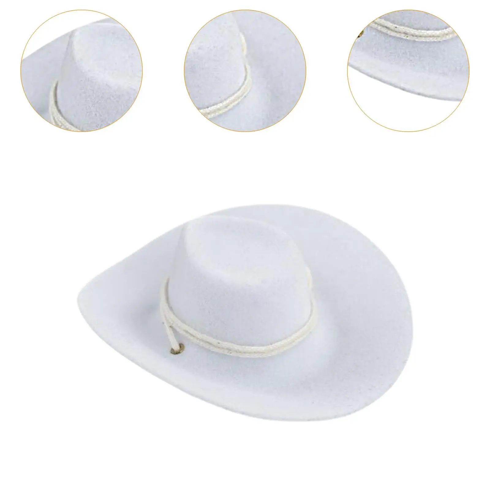 Chapeau de Cowboy à l'échelle 1/6, modèle de poupée, jouet, accessoires de déguisement, jeu de simulation, chapeau décoratif, Mini chapeau de Cowboy floqué pour accessoires de figurine de 12 pouces