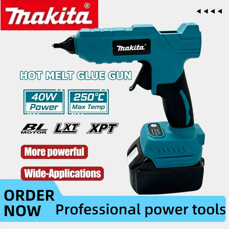 

Makita Cordless Hot Glue Gun 18V Portable Electric Tool with 11mm Glue Sticks for Home Bonding and DIY Creation