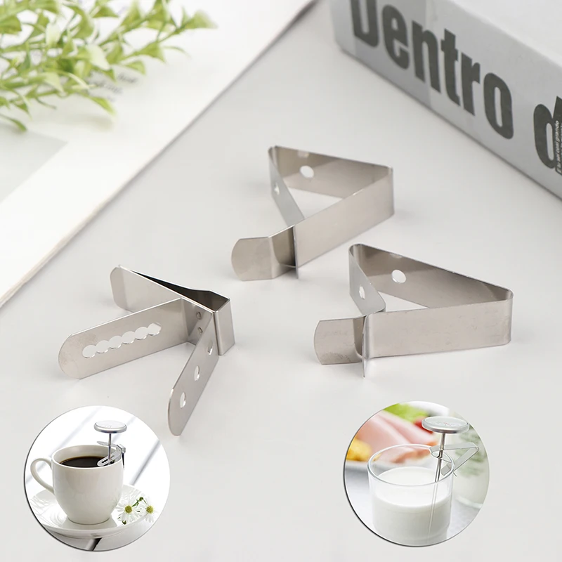 1Pcs Thermometer Holder Heat-Resisting Stainless Steel Universal Secur Coffee Cup Clip Probe Clamp for Restaurant Picnic Kitchen
