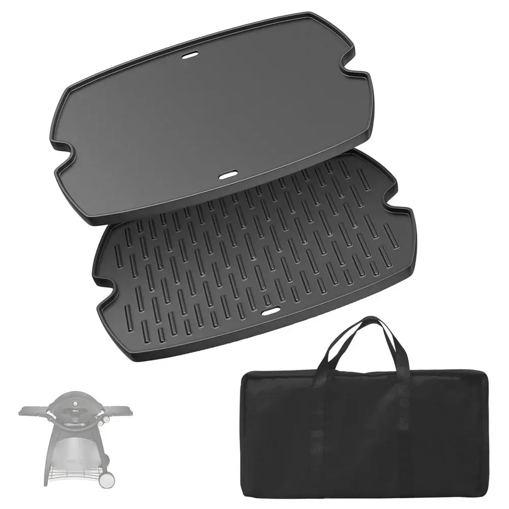 

7646 Q3200 Griddle for Weber Q Series Q3200 3000 Q320 300 Series Grills Cast Iron Full Size Cooking Griddle for Weber Q, 25 Gri
