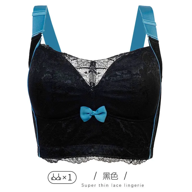 Plus Size Bra for Woman Add Two Cup Wireless Brassiere Push Up Padded Lingerie Lace C D E Cup Lingerie Underwear
