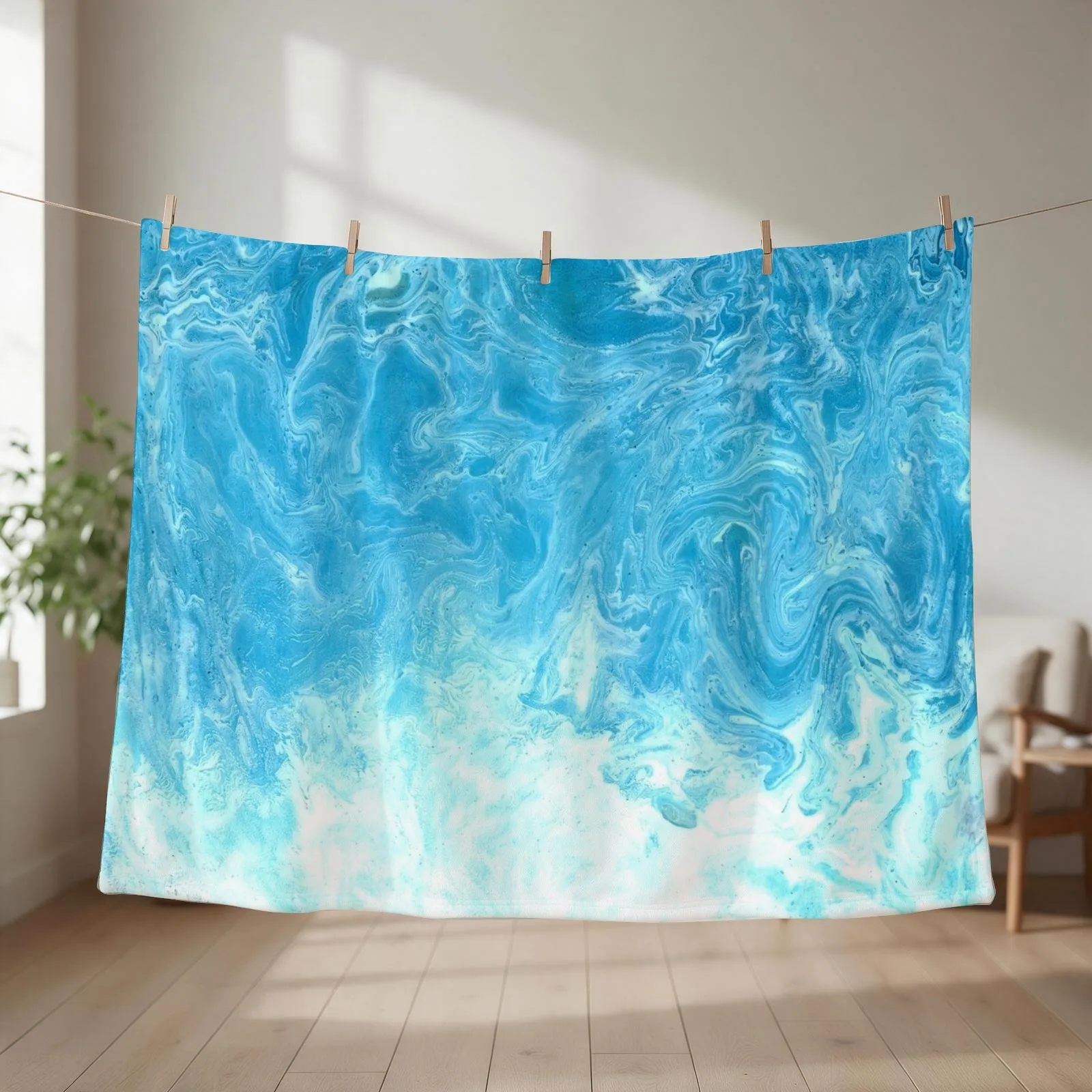Ocean Turquoise Throw Blanket Flannels Tourist Sofa Quilt Shaggy Blankets