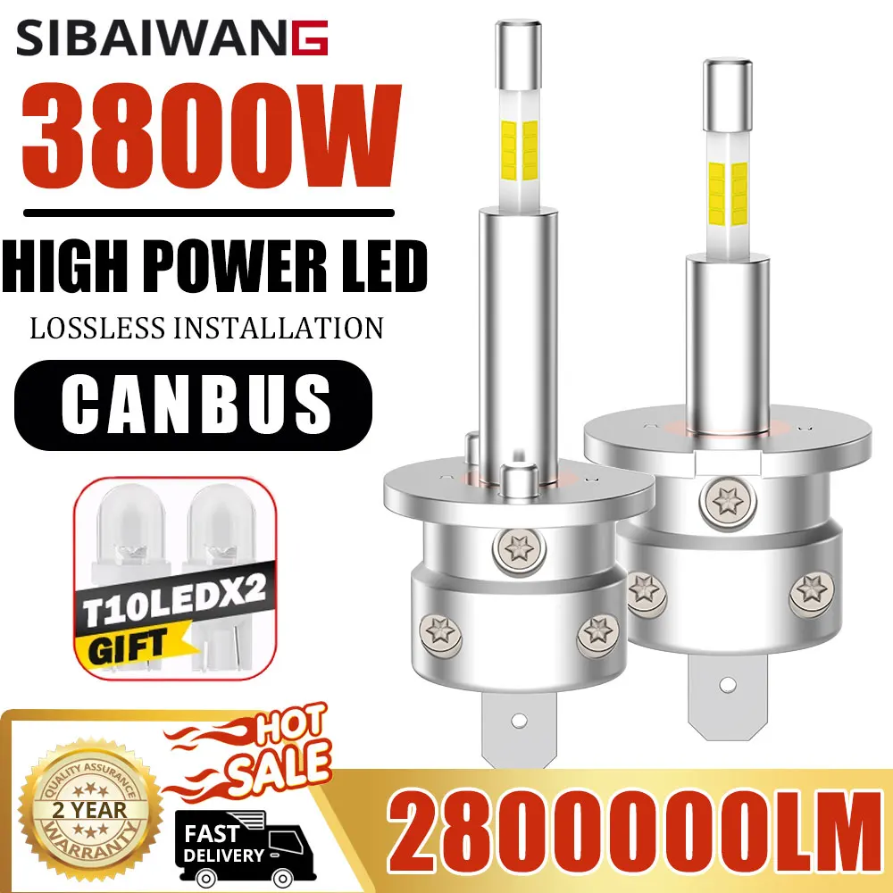 

H4 led Headlight Canbus for car 3800W Motorcycle h7 LED HeadLamp Bulb Automobile H1 H3 Turbo Led Fog Lamp 12V 24V Plug and Play