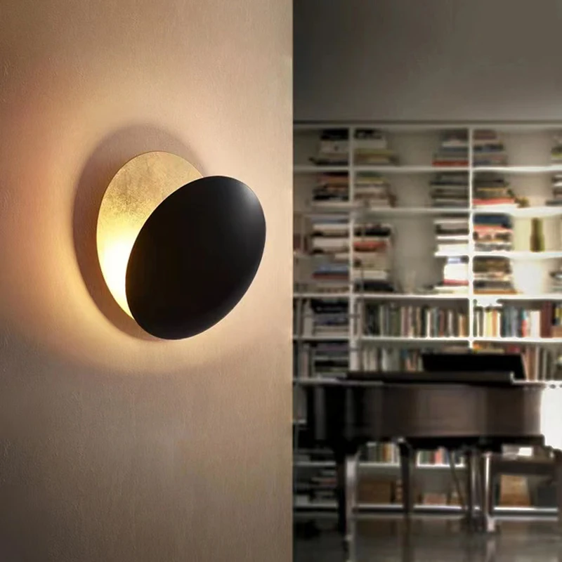 Imagem -05 - Lâmpada de Parede Led com Eclipse Moon Simplicidade Luminária Moderna para Quarto Corredor de Cabeceira Escadaria Wall Sconce