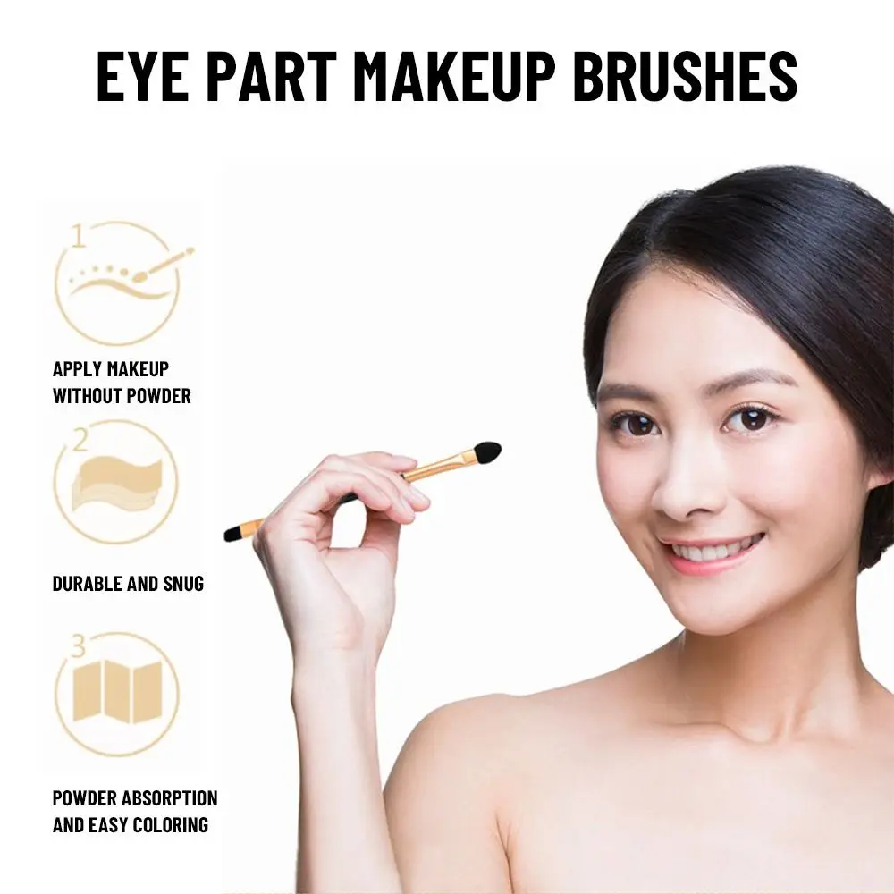 10Pcs Hot Double-head Eyeshadow Brushes Eye Applicators Long Handle Lip Eyebrow Makeup Sponge Stick Portable Make Up Tools