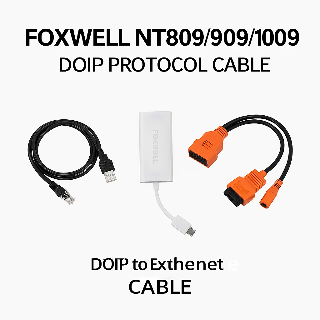 FOXWELL GT60/NT909/NT1009 Set di Cavi DOIP – Ethernet RJ45, USB a Ethernet e Kit di Connessione DOIP per Supporto Completo del Protocollo DOIP