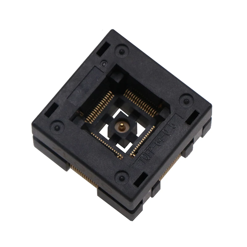 QFP64 Electronic socket chip burn-in socket 0.5 Pitch test socket Programming adapter 10×10mm