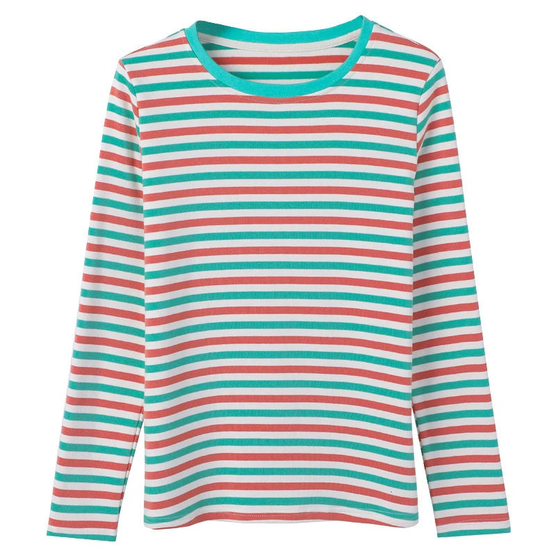 Striped T Shirt Long Sleeve Women Cotton Spring Casual Tops Korean Style Tshirts Woman Clothes Tee Shirt Femme Camisetas Mujer