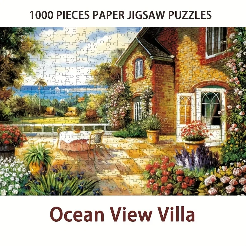 

75*50 см для взрослых, 1000 шт., головоломка с видом на океан, вилла CureDecompression, развивающие игрушки для девочек, подарок на день рождения, новогодний подарок, живопись