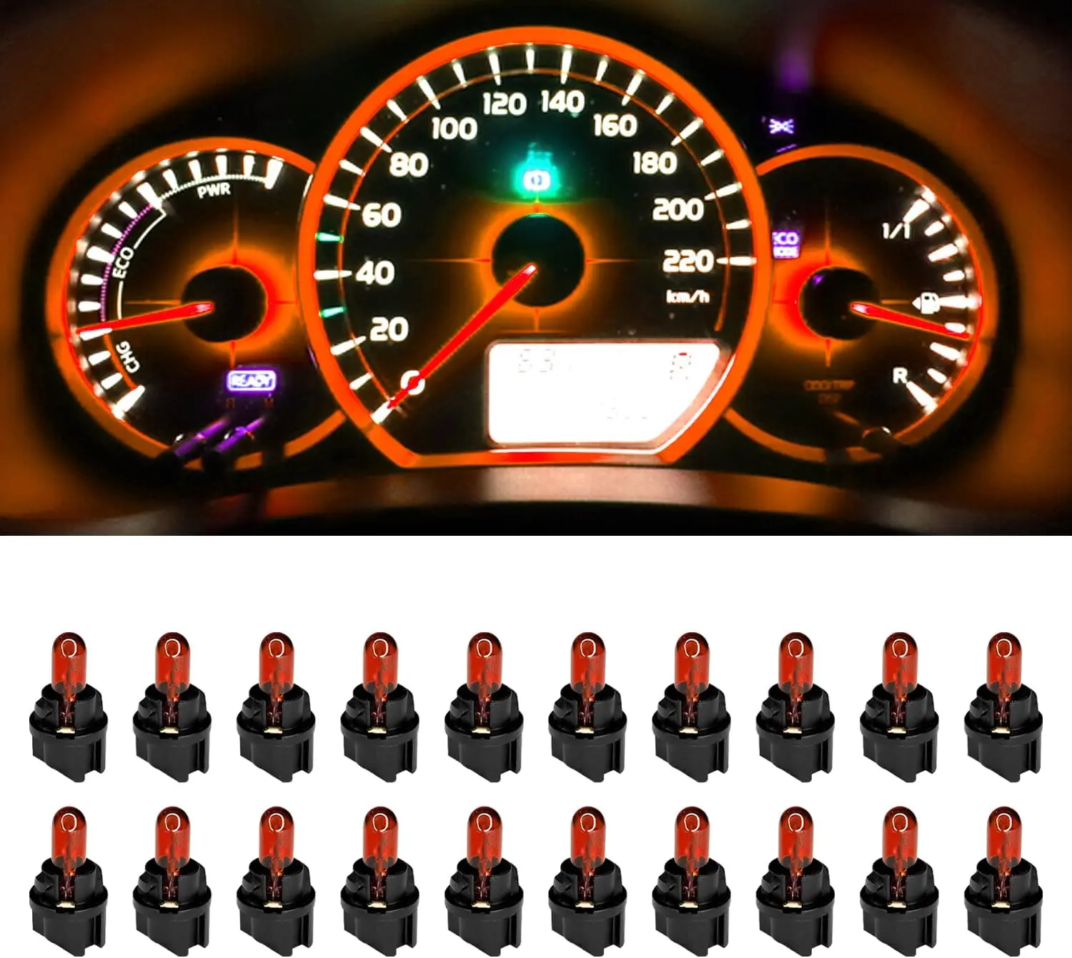 

20 шт. T5 17 57 86 комплекты галогенных ламп для приборов, 12 В приборной лампы для салона автомобиля, автомобильная замена датчика P