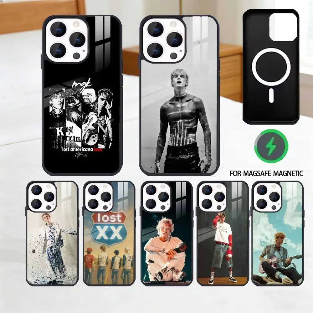 

MGK LOST A-AMERICANA Phone Case For iPhone 17 16 15 14 13 12 Pro Max Plus for Magsafe Mirror Wireless Magnetic Cover