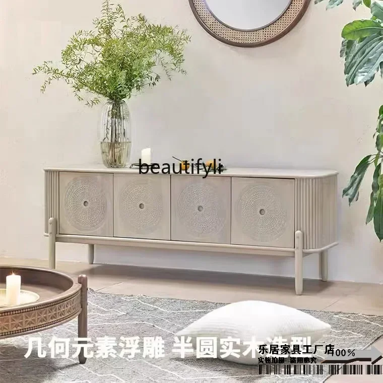 

QQ American rural solid wood antique creative art TV cabinet Nordic simple homestay living room audio-visual cabinet