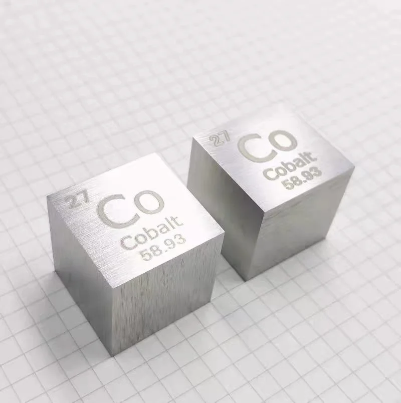 Metal Cobalt Periodic Table Shape Cube 10mm/25.4mm Co 99.96% Pure Cubic Metal Sample for Educational And Collectible Purposes