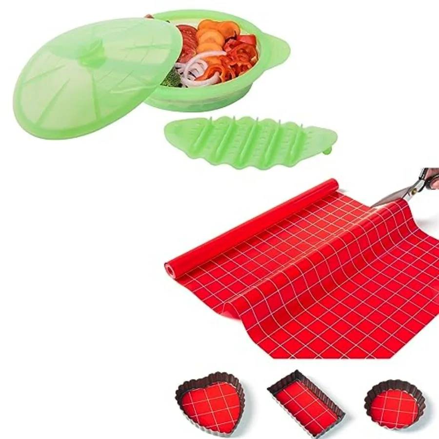 

Silicone Baking Mat Roll 16IN*5FT Free Cutting and Microwave Steamer Cooker