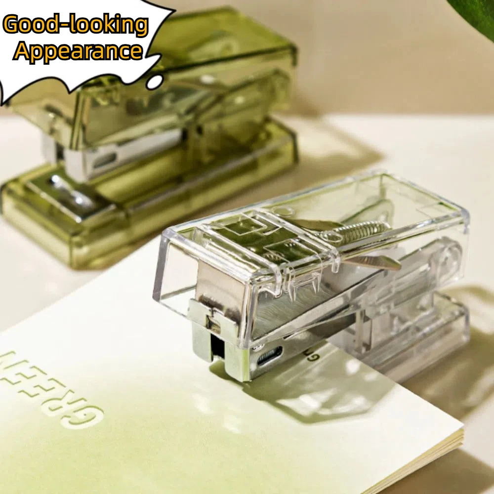 Paper Staplers Transparent with 1000 Staples Multifunction Effortless Durable Easy-Use Portable Office Bookbinding Supplies