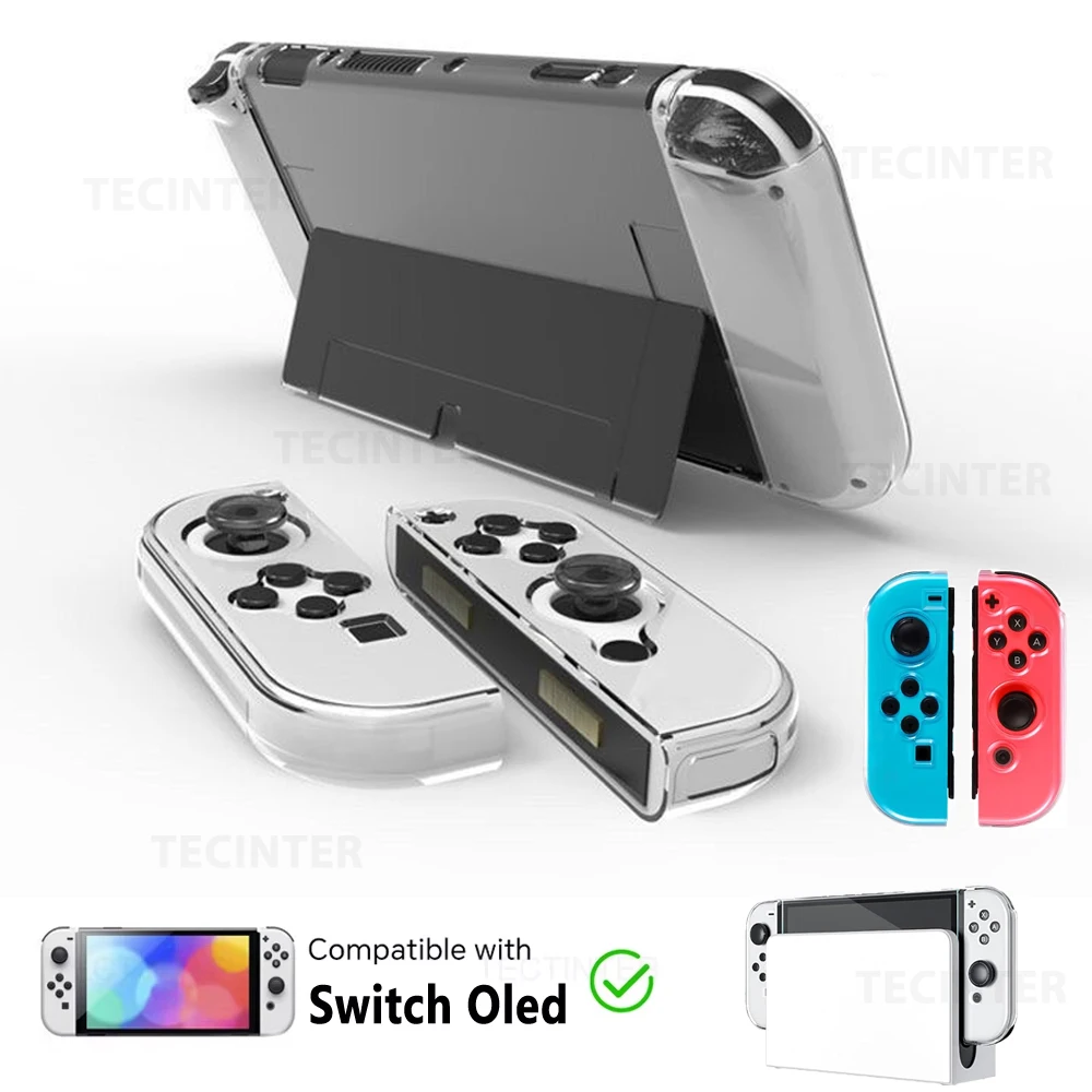 

For Nintendo Switch Oled TPU Protective Cover Case Split Shell Game Console Joycon Skin Cover Clear Frame Protector Accessories