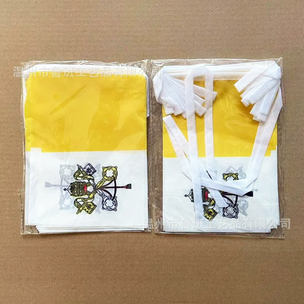 SKY FLAG Vatican bunting flags 14x21cm 20pcs/lot Vatican String flags Pennant Banner Festival Party Holiday for decoration