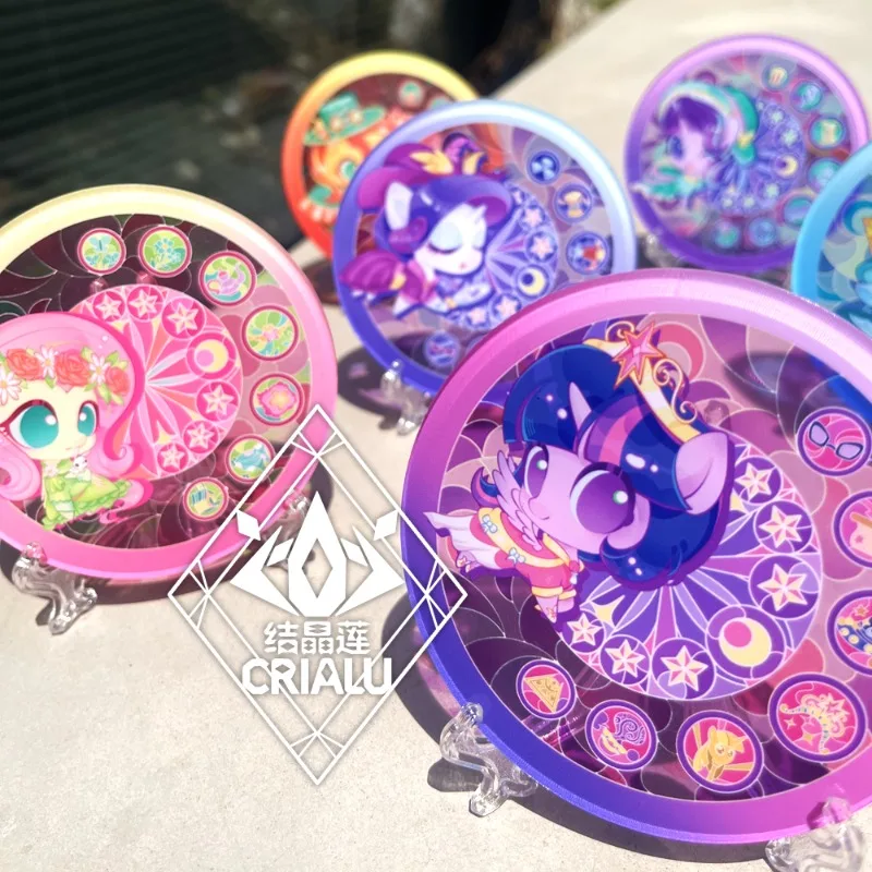 

Rainbow My Little Pony Window Cake, Round Window Transparent Acrylic Coaster, Round Decorative Plate, Handcrafted Model Gift Toy